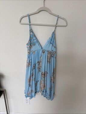 Skylar + Madison Light Blue Floral Spaghetti-Strap Camisole